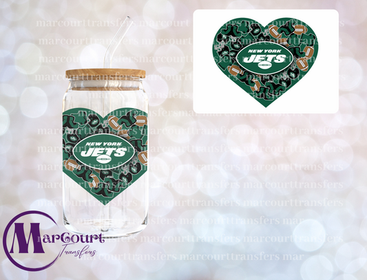 NY JETS HEART DECAL-UV DTF CUP WRAP