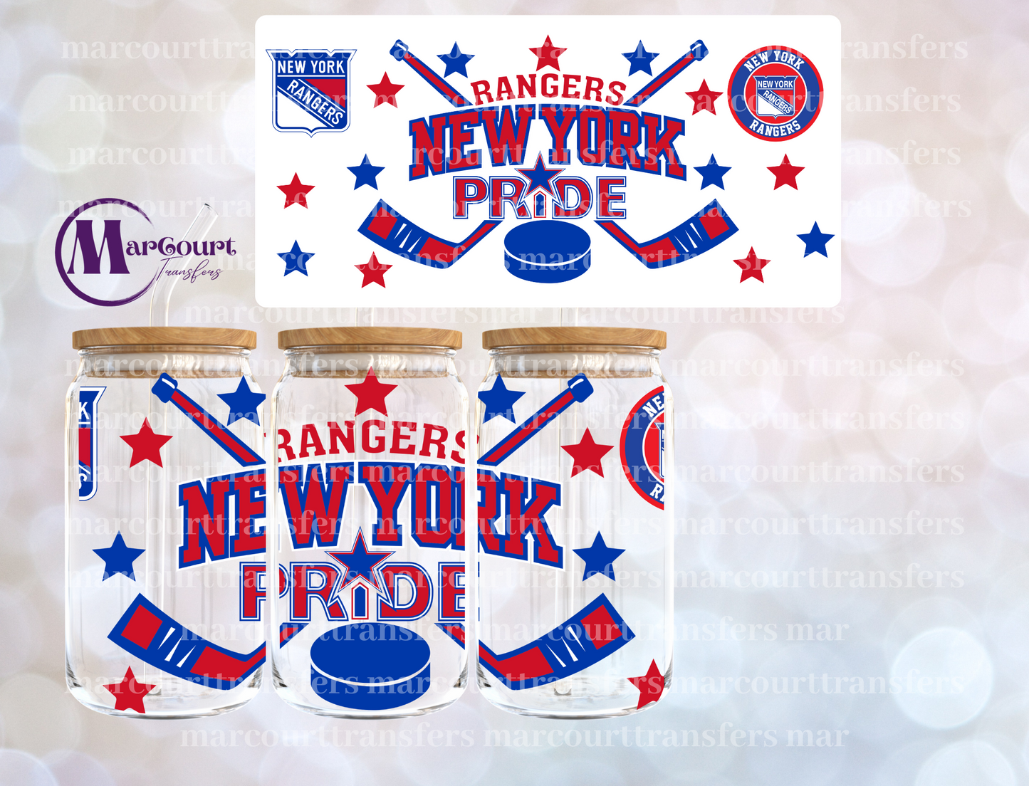 NEW YORK RANGERS-16 0Z-UV DTF CUP WRAP