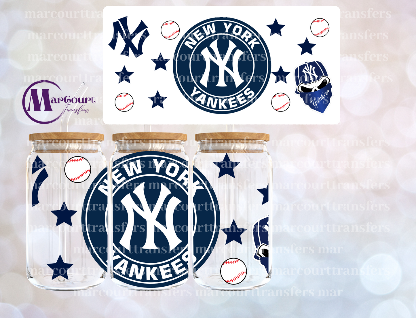 NEW YORK YANKEES-16 0Z-UV DTF CUP WRAP