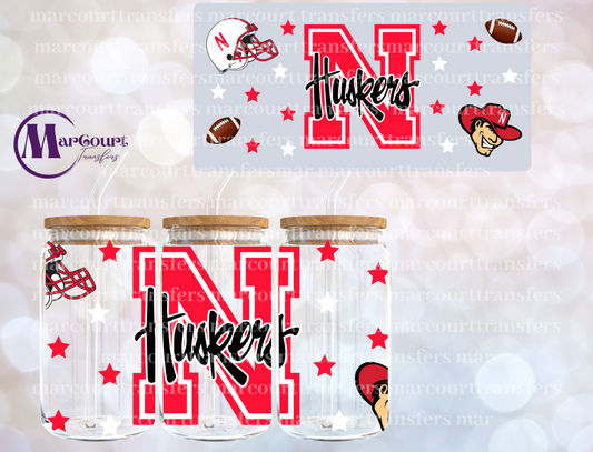 NEBRASKA CORNHUSKERS-16 0Z-UV DTF CUP WRAP