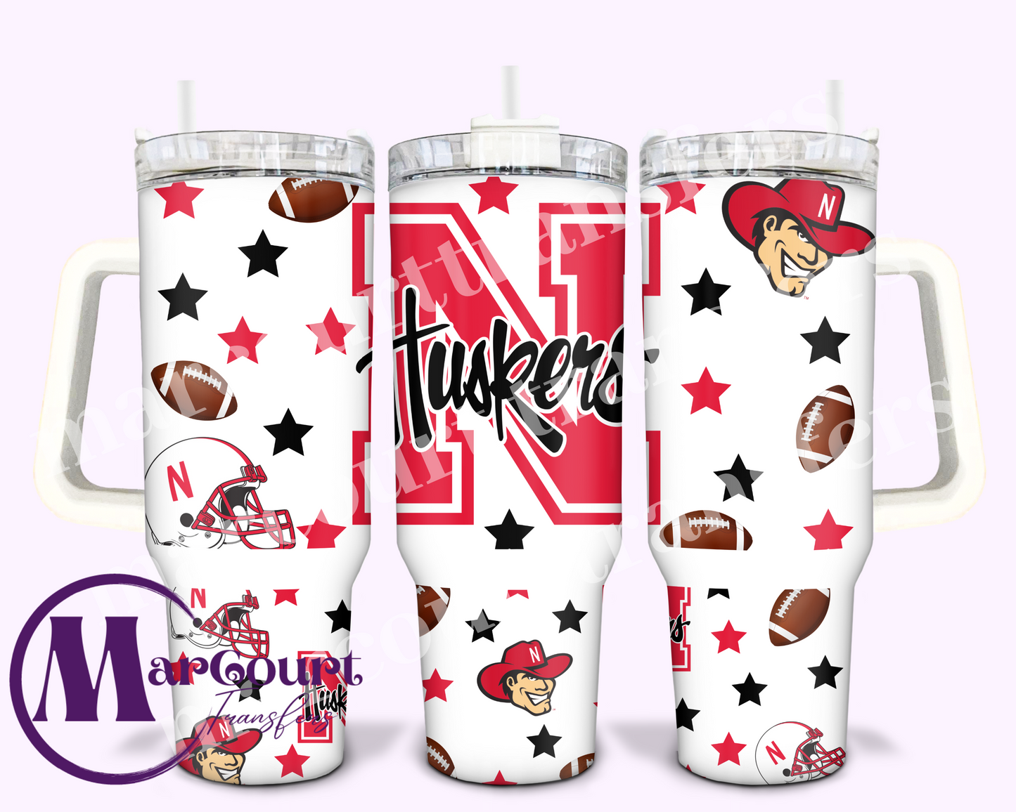 NEBRASKA CORNHUSKERS (40)-40 0Z-UV DTF CUP WRAP