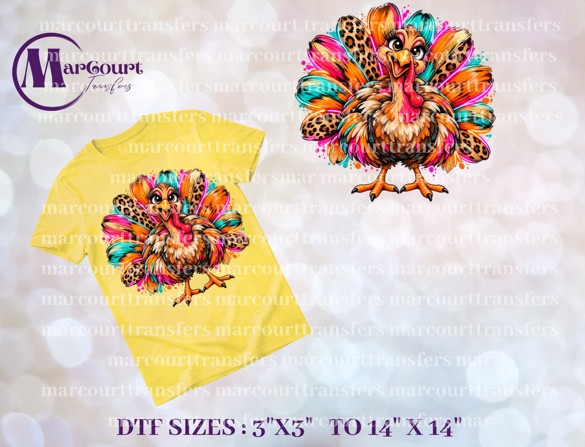 DTF-NEON GLAM TURKEY