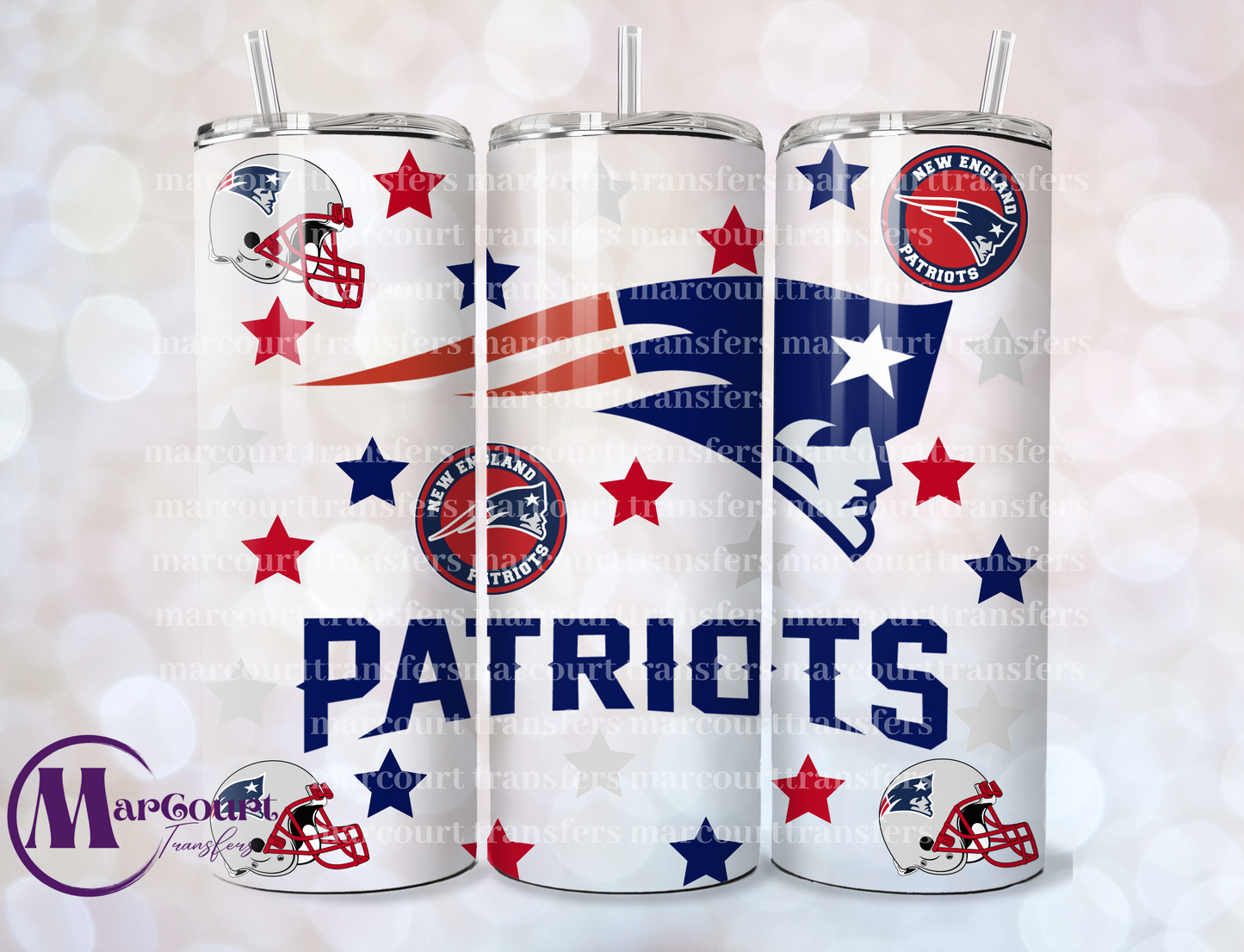 NEW ENGLAND PATRIOTS-20-SKINNY SUBLIMATION TUMBLER TRANSFER