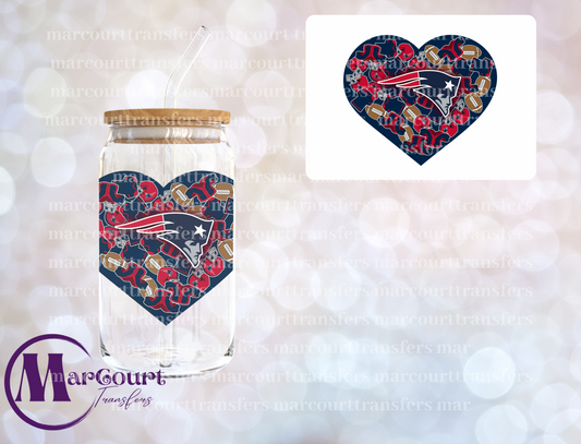 NEW ENGLAND PATRIOTS HEART DECAL-UV DTF CUP WRAP