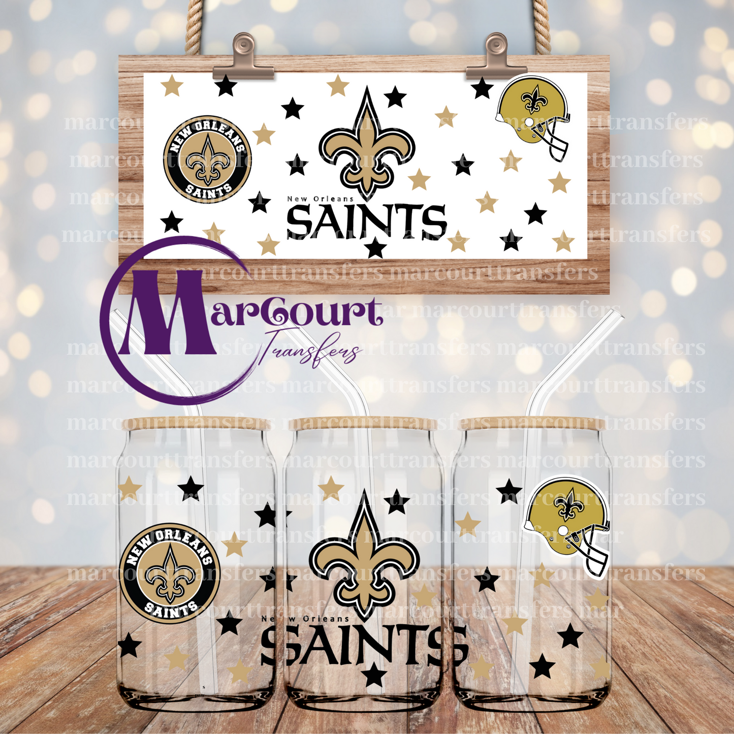 NEW ORLEANS SAINTS-16 OZ- UV DTF CUP WRAP