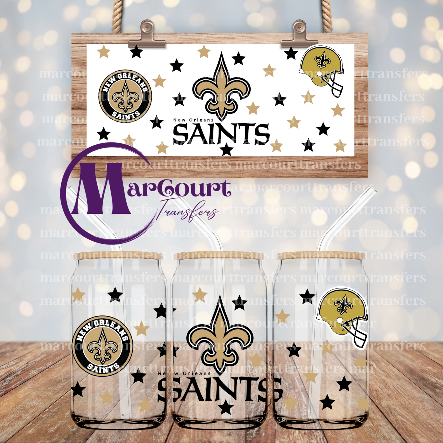 NEW ORLEANS SAINTS-16 0Z-UV DTF CUP WRAP