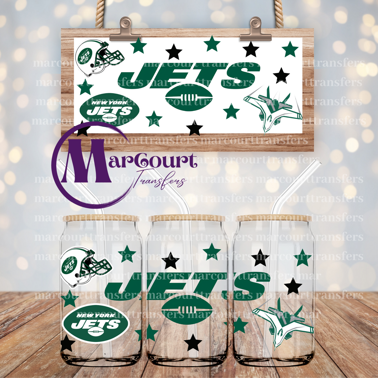 NEW YORK JETS-16 0Z-UV DTF CUP WRAP