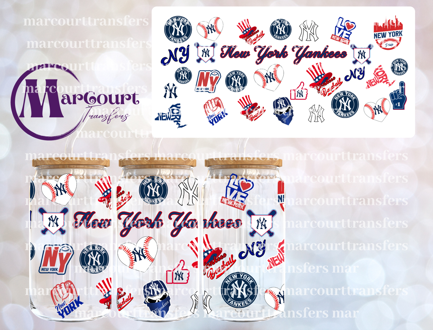 NEW YORK 2-16 0Z-UV DTF CUP WRAP