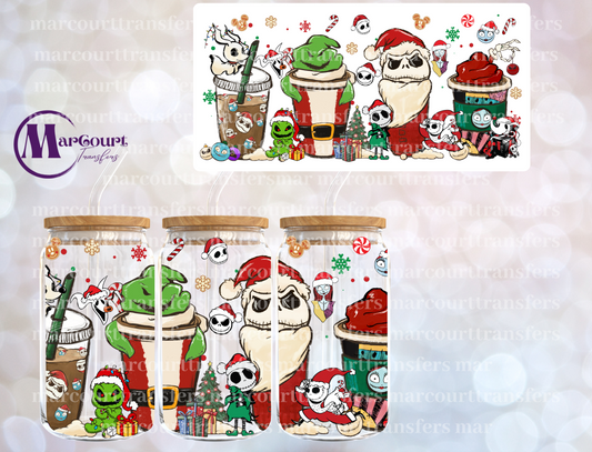 NIGHTMARE BEFORE CHRISTMAS DRINKS-16 0Z-UV DTF CUP WRAP