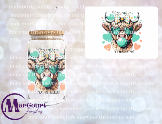 NOT MY PASTURE TEAL AND ORANGE-DECAL-UV DTF CUP WRAP