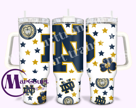 NOTRE DAME-40 0Z-UV DTF CUP WRAP