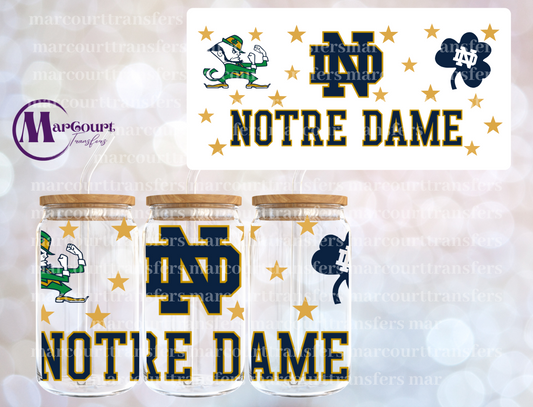 NOTRE DAME-16 0Z-UV DTF CUP WRAP