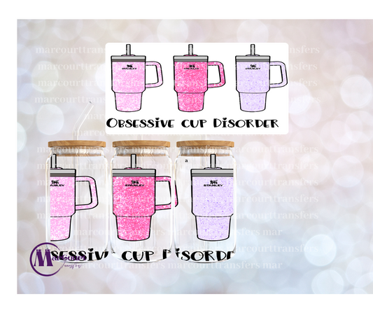 OBSESSIVE CUP DISORDER PINK-16 0Z-UV DTF CUP WRAP