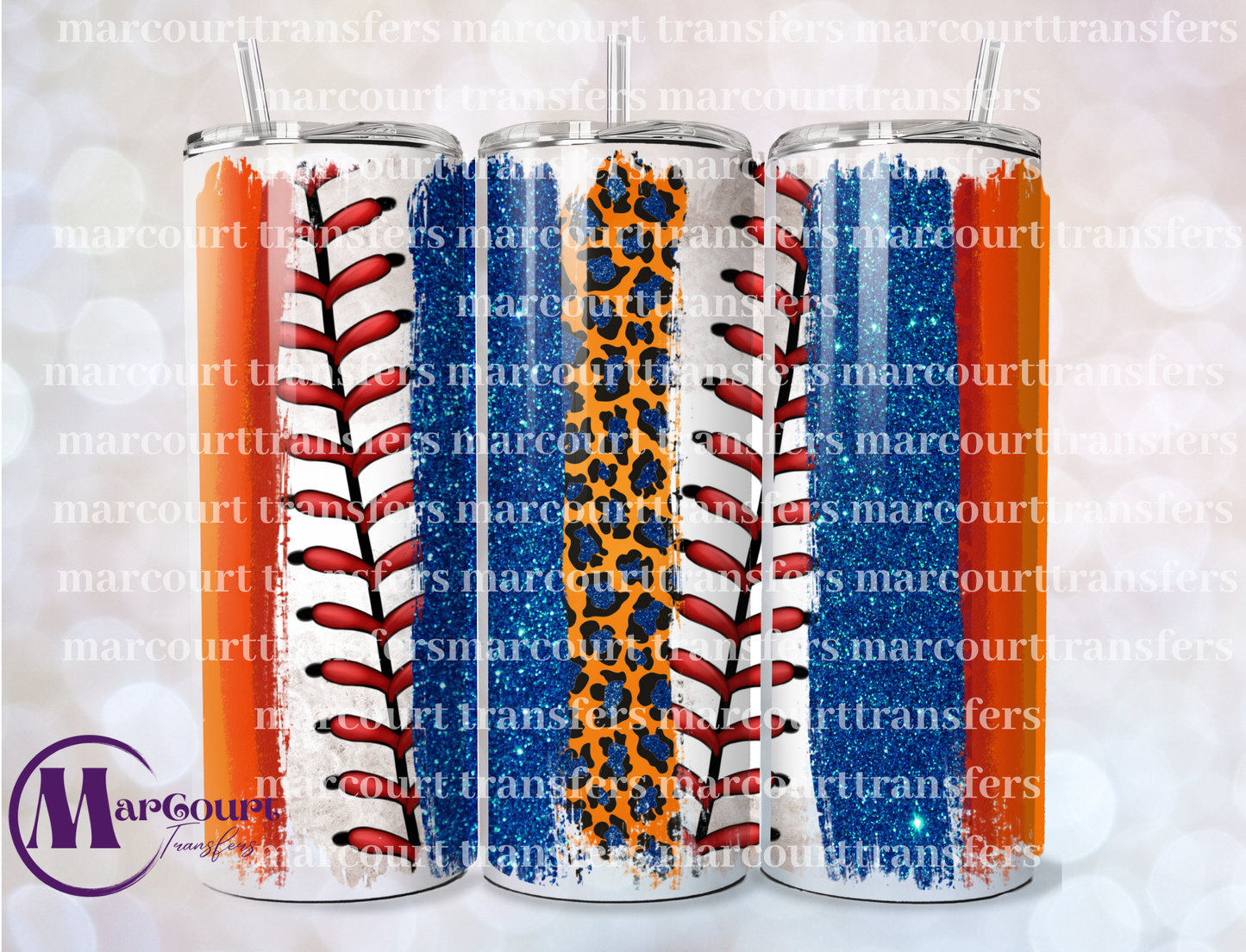 ORANGE AND BLUE ASTROS-SKINNY TUMBLER TRANSFER