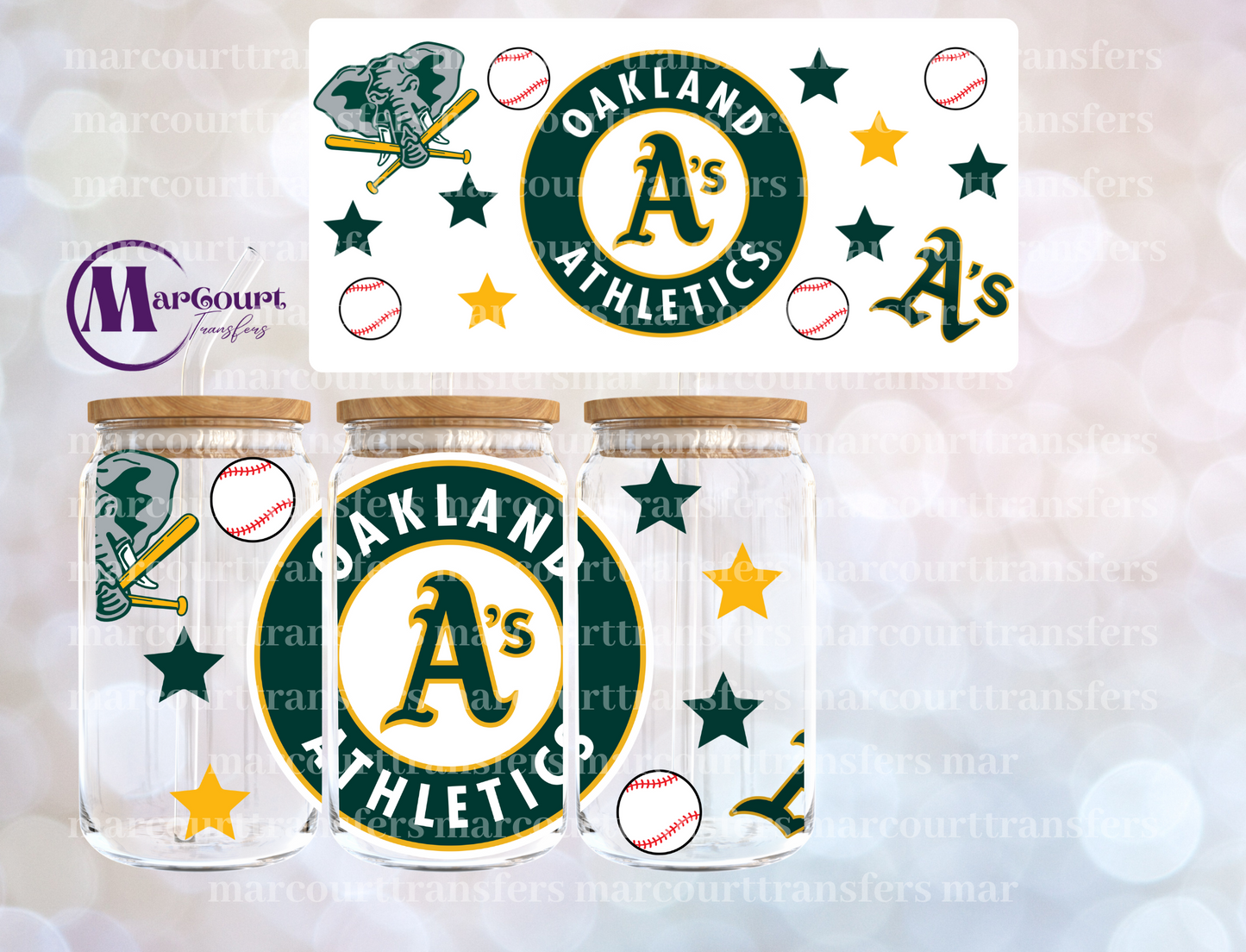 OAKLAND ATHLETICS-16 0Z-UV DTF CUP WRAP