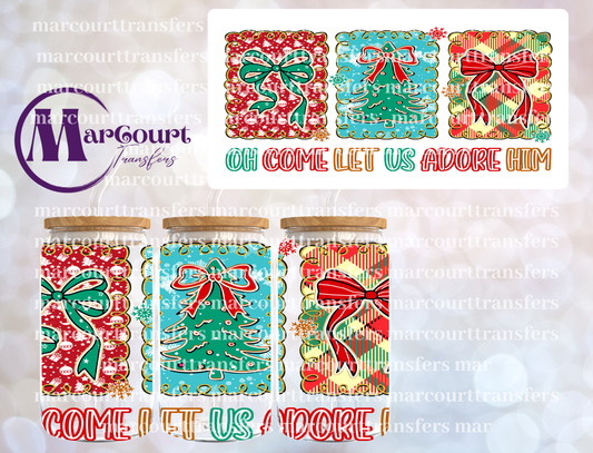 OH COME LET US ADORE HIM- 16 0Z-UV DTF CUP WRAP