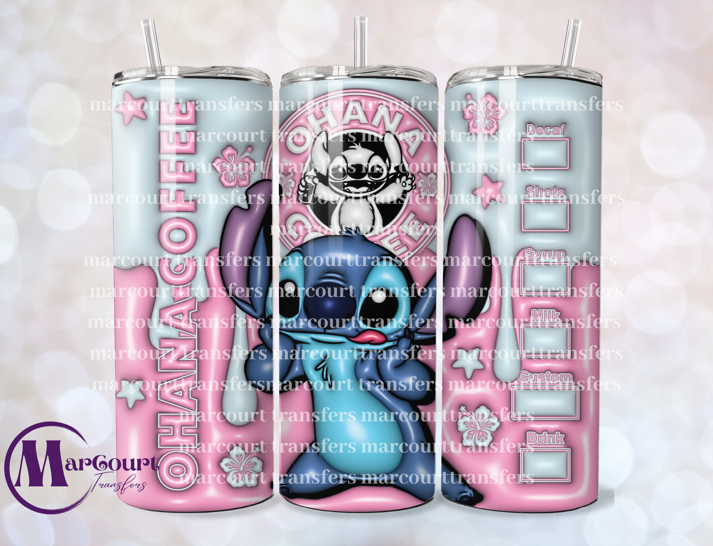 OHANA COFFEE STITCH-20 OZ-UV DTF CUP WRAP