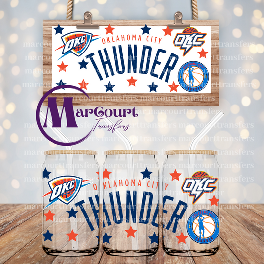 OKLAHOMA CITY THUNDER-16 0Z-UV DTF CUP WRAP