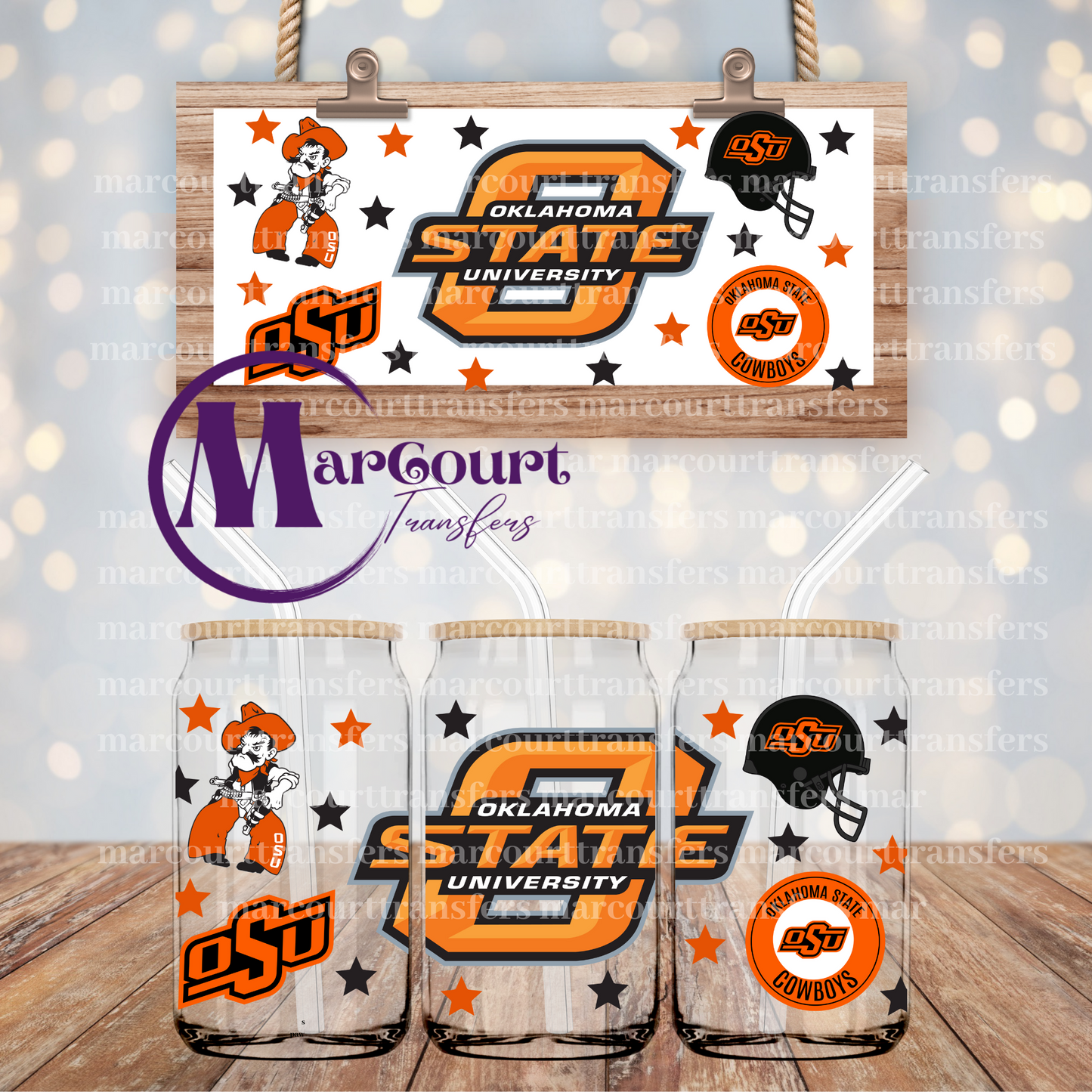 OKLAHOMA STATE-16 0Z-UV DTF CUP WRAP