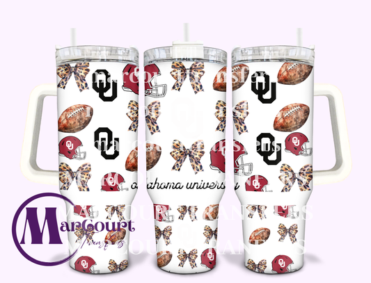OKLAHOMA UNIVERSITY-40 0Z-SUBLIMATION TUMBLER TRANSFER