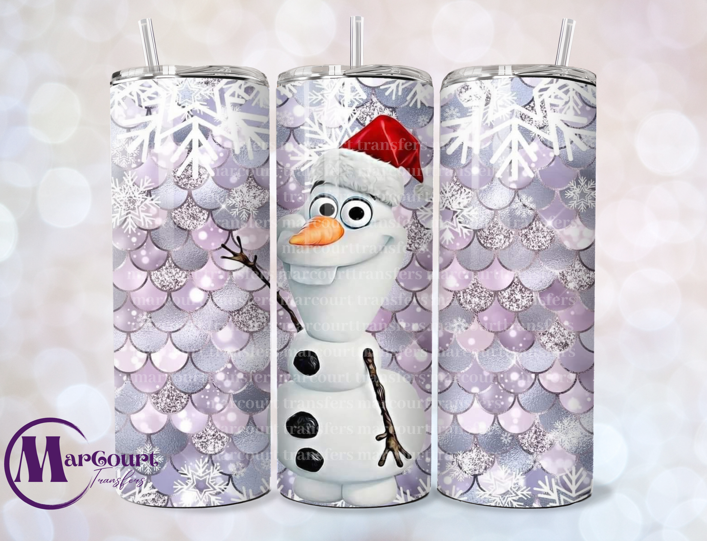 OLAF CHRISTMAS-SKINNY TUMBLER TRANSFER