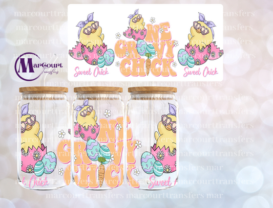 ONE GROOVY CHICK-16 0Z-UV DTF CUP WRAP