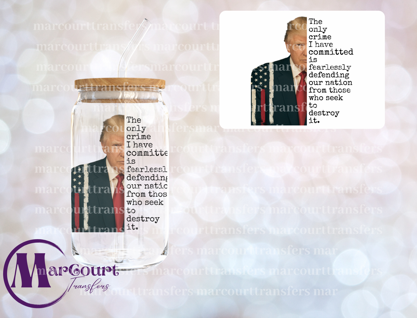 TRUMP THE ONLY CRIME-DECAL-UV DTF CUP WRAP