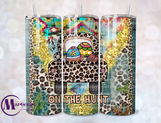 ON THE HUNT LEOPARD TRUCK-SKINNY TUMBLER TRANSFER