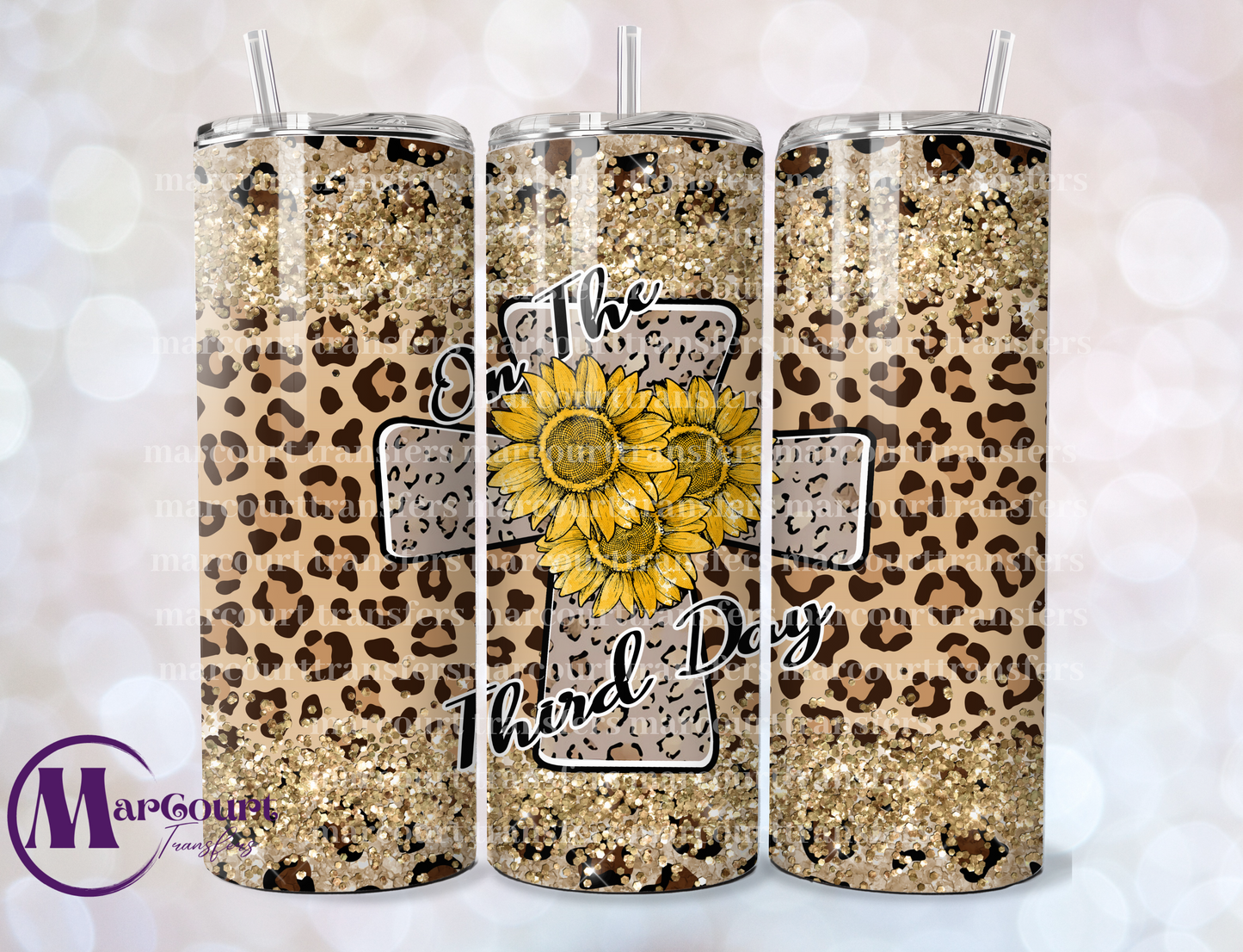 ONTHE THIRD DAY GLITTER-SKINNY TUMBLER TRANSFER