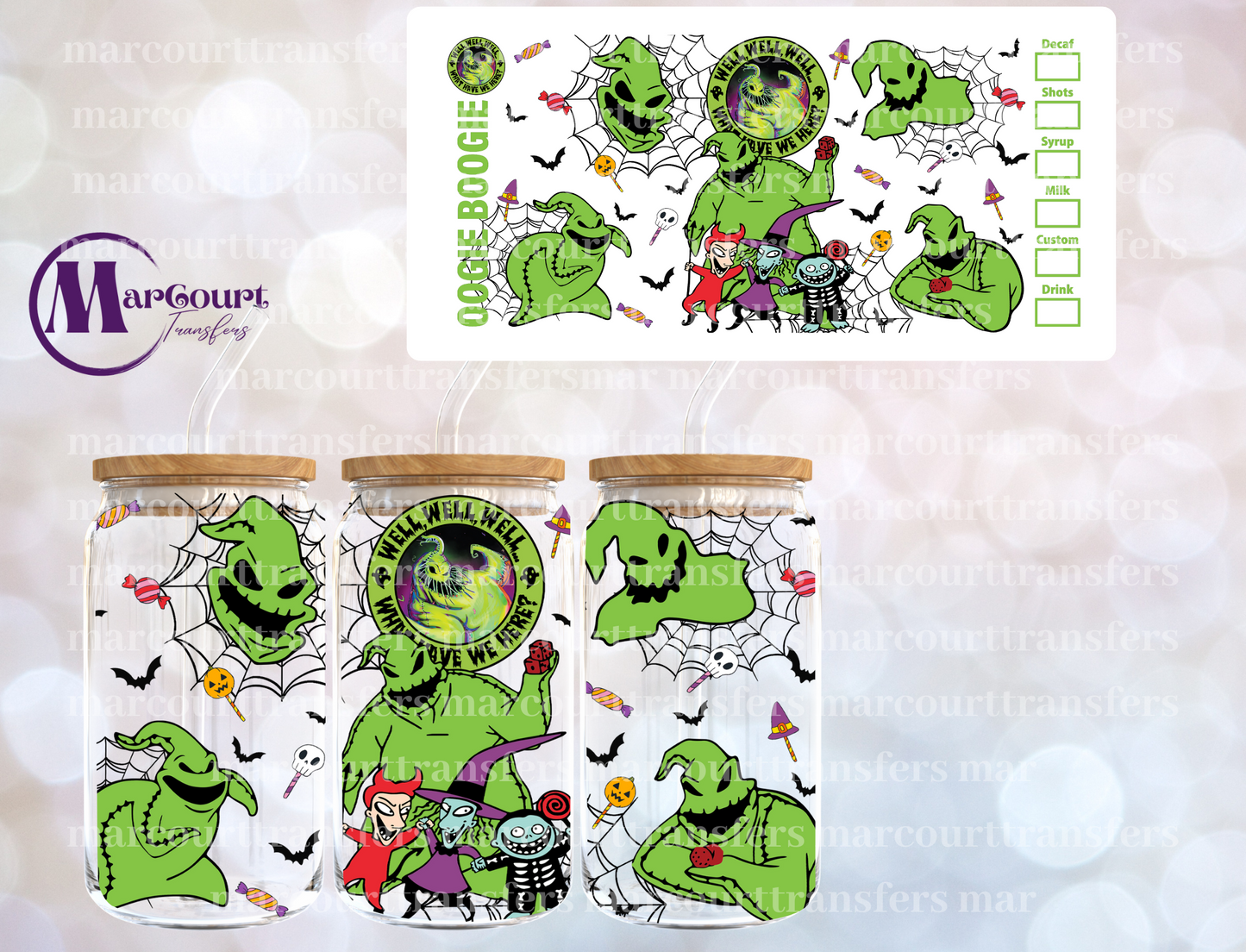 OOGIE BOOGIE STARBUCKS-16 0Z-UV DTF CUP WRAP