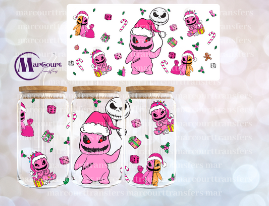 OOGIE CHRISTMAS PINK-16 0Z-UV DTF CUP WRAP