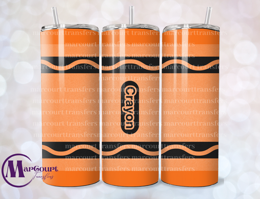 ORANGE CRAYON-SKINNY TUMBLER TRANSFER