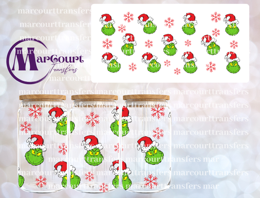 ORIGINAL GRINCH HEAD- 16 0Z-UV DTF CUP WRAP