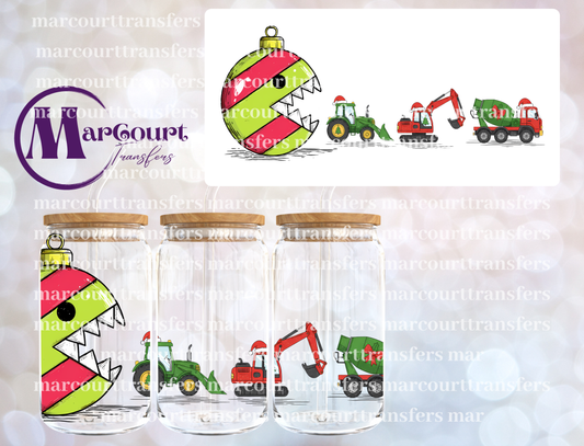 ORNAMENT CHASING TRACTORS-16 0Z-UV DTF CUP WRAP