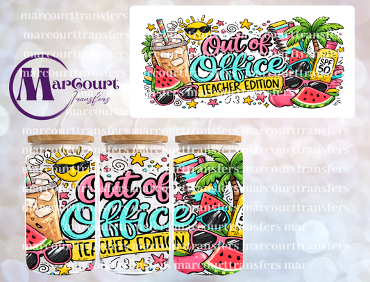 OUT OF OFFICE TEACHER EDITION-16 0Z-UV DTF CUP WRAP