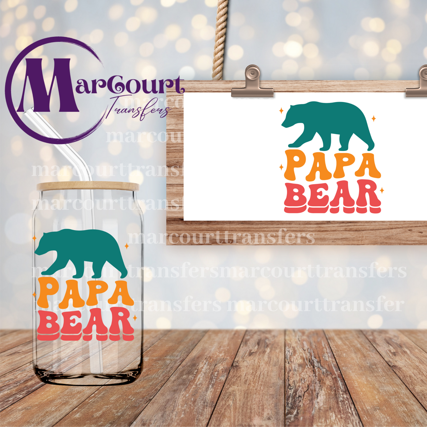 PAPA BEAR -DECAL-UV DTF CUP WRAP