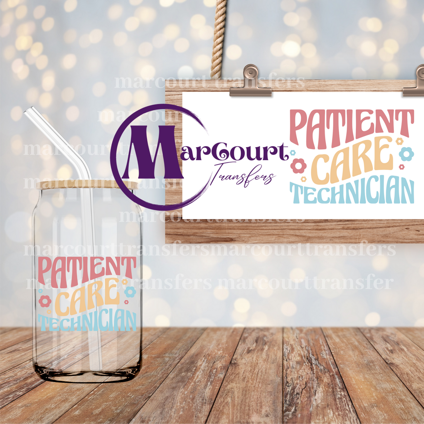 PATIENT CARE TECHNICIAN 1-DECAL-UV DTF CUP WRAP