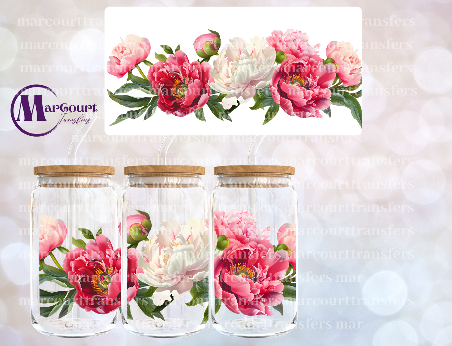 PEONIES2-16 0Z-UV DTF CUP WRAP