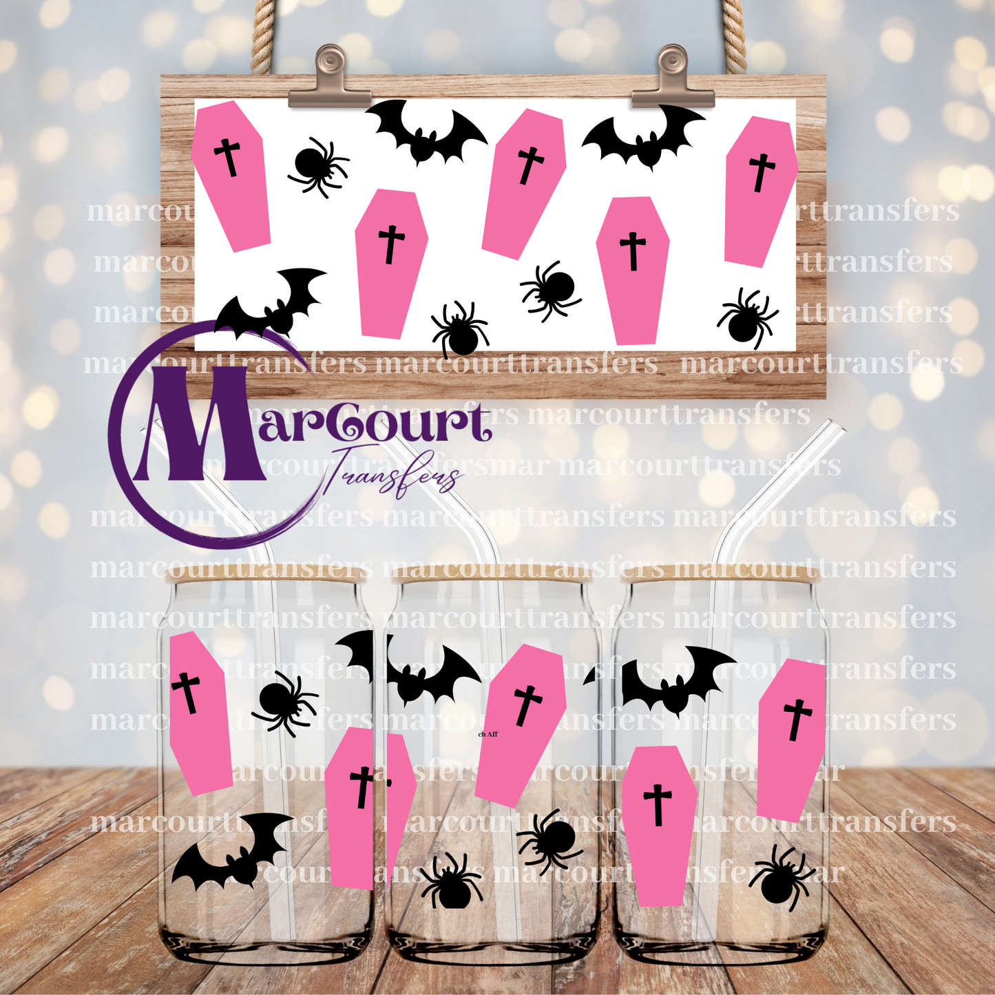 PINK COFFINS-16 0Z-UV DTF CUP WRAP