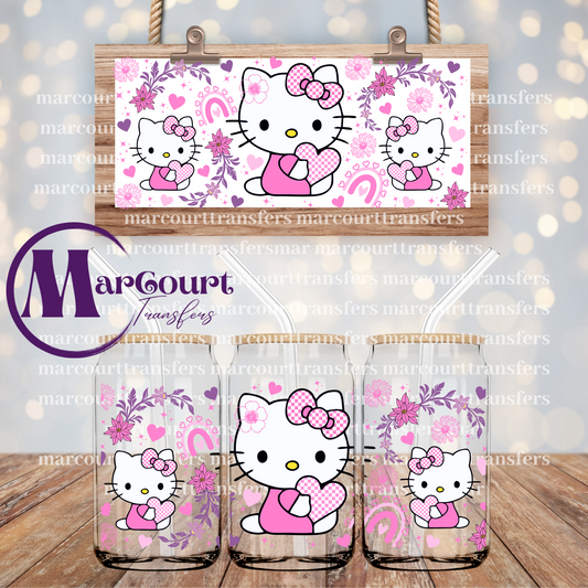 PINK KITTY-16 0Z-UV DTF CUP WRAP