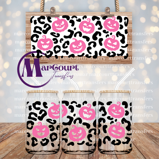 PINK PUMPKIN CHEETAH-16 0Z-UV DTF CUP WRAP