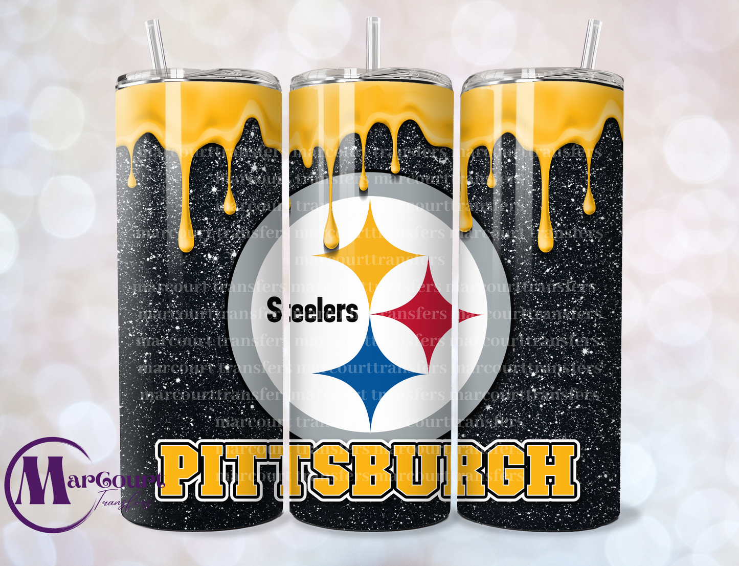 PITTSBURGH STEELERS DRIP-SKINNY UV DTF TRANSFER