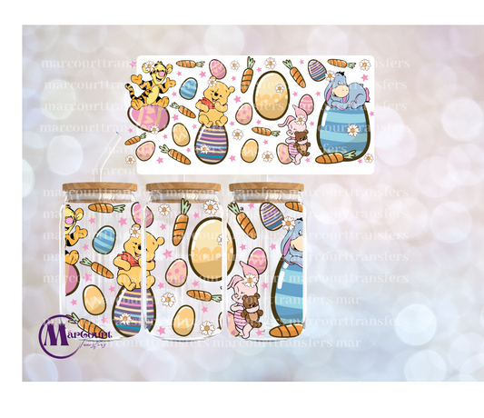 POOH EASTER EGGS-16 0Z-UV DTF CUP WRAP