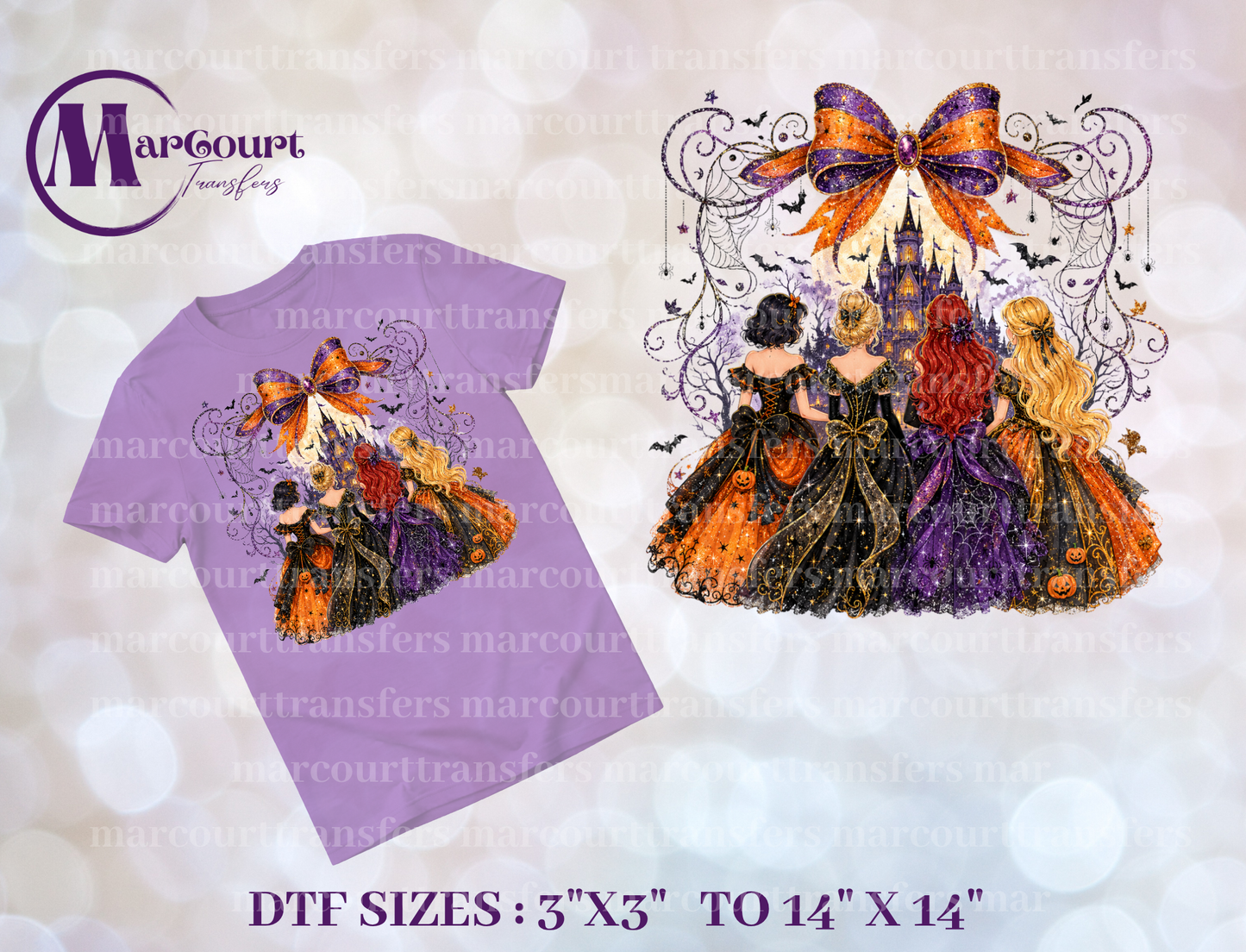 DTF-PRINCESS HALLOWEEN FAUX GLITTER