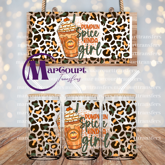 PUMPKIN SPICE KINDA GIRL-16 0Z-UV DTF CUP WRAP