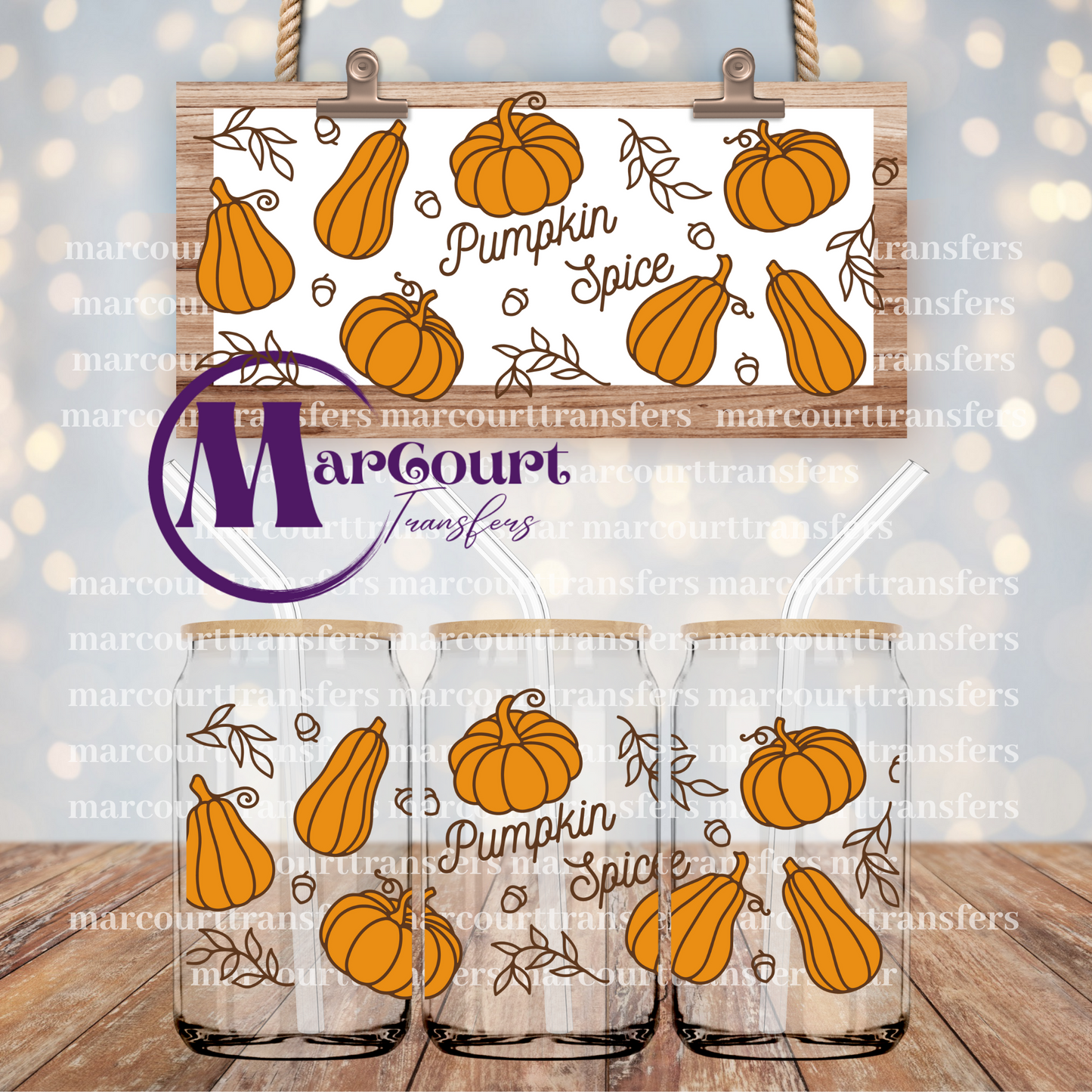 PUMPKIN SPICE-16 0Z-UV DTF CUP WRAP