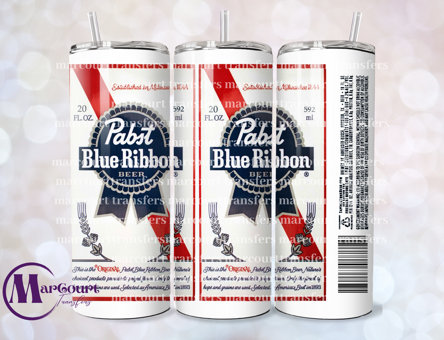 PABST BLUE RIBBON-SKINNY TUMBLER TRANSFER (SUBLIMATION)
