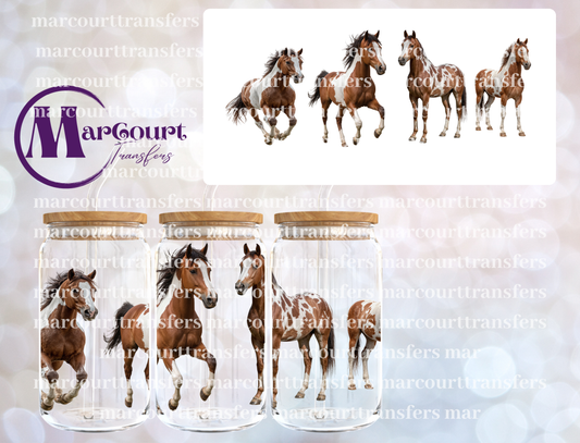 PAINT HORSES-16 0Z-UV DTF CUP WRAP