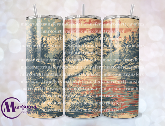 PATRIOTIC BASS FISHING 3-20 OZ-UV DTF CUP WRAP