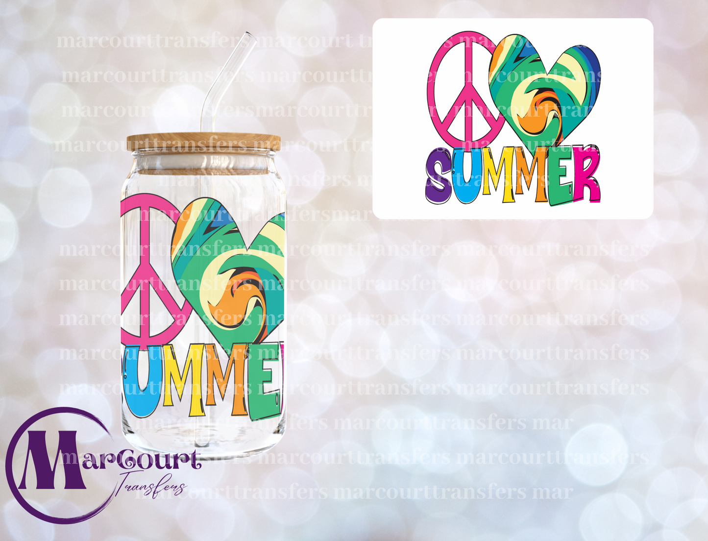 PEACE LOVE SUMMER-DECAL-UV DTF CUP WRAP